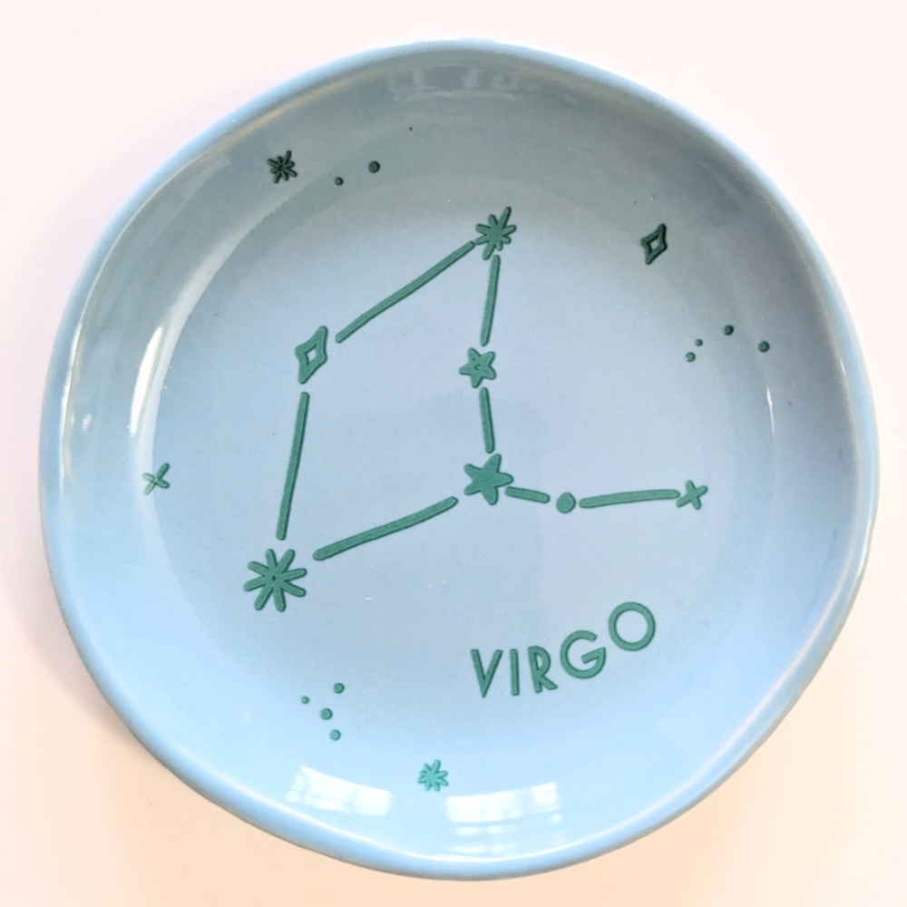 VIRGO, Design Clique Astrology Trinket Tray, 3.15"H x 3.15"W x 0.6"D